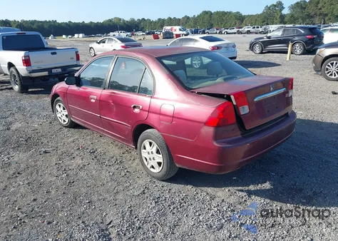 2003 Honda Civic Lx z USA, uszkodzony, nr VIN 1HGES16523L010459